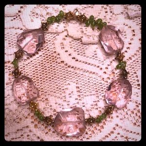 Pink and Green Statement Necklace